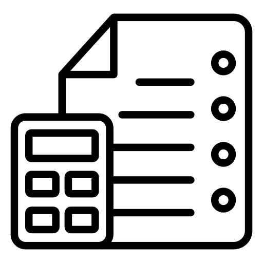 Calculator and invoice icon. Calculator and invoice icon.