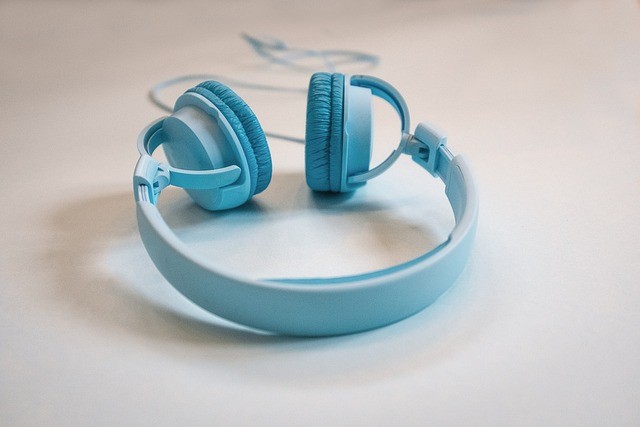 Blue headphones