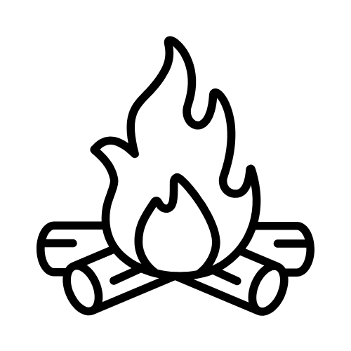 Logs on fire icon Logs on fire icon