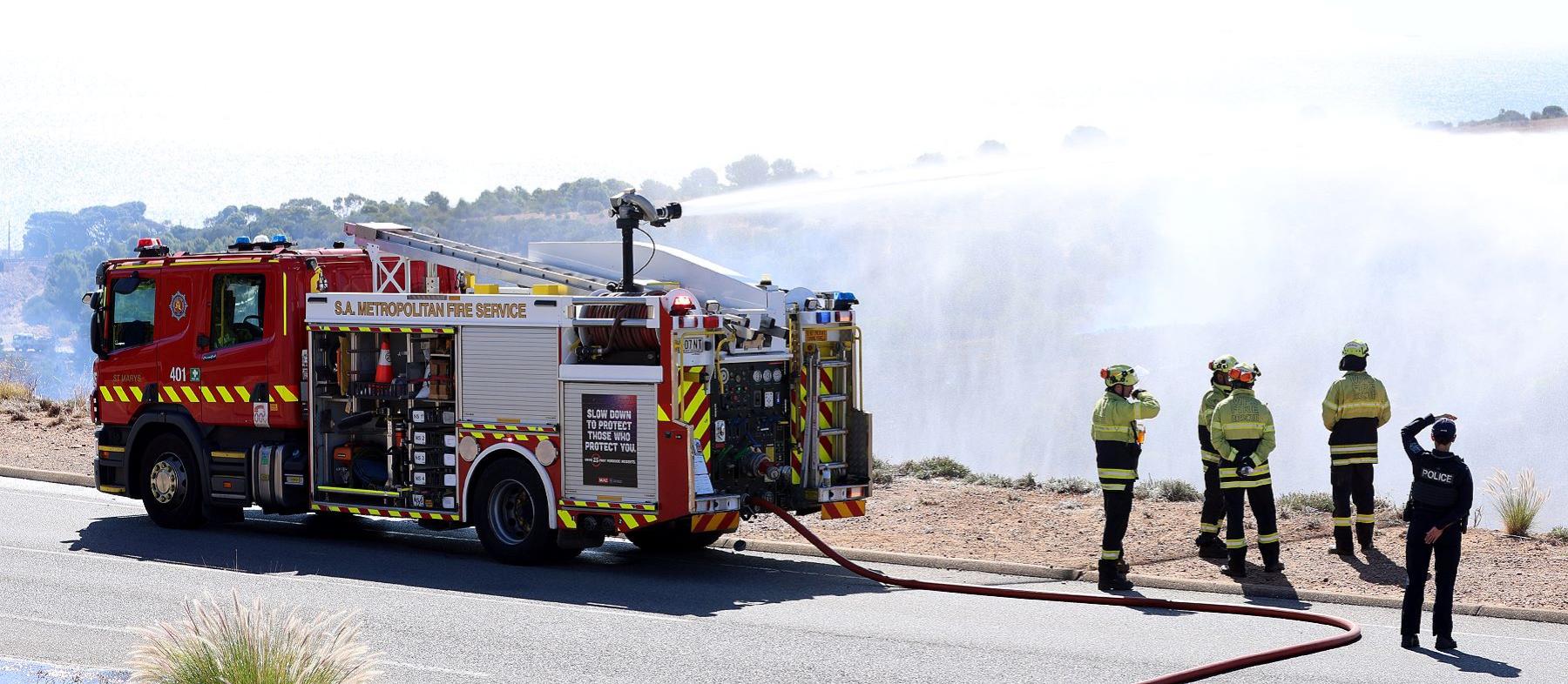 Firefighter crew attending a regional fire.
