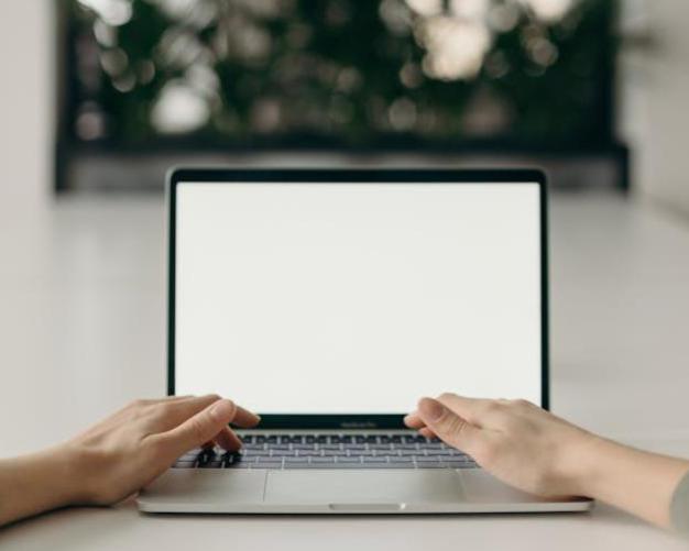 Blank laptop screen