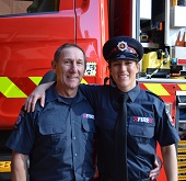Station Officer Graham Lynch and daughter