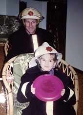 Young Station Officer Graham Lynch and daughter